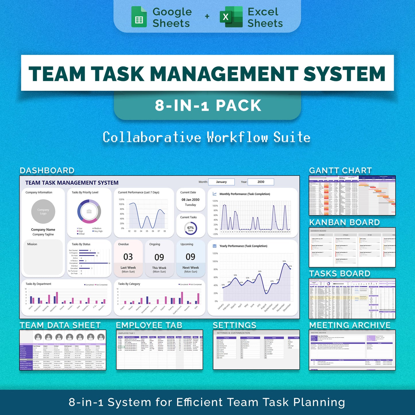 Team Task Management System (8-in-1 Pack)