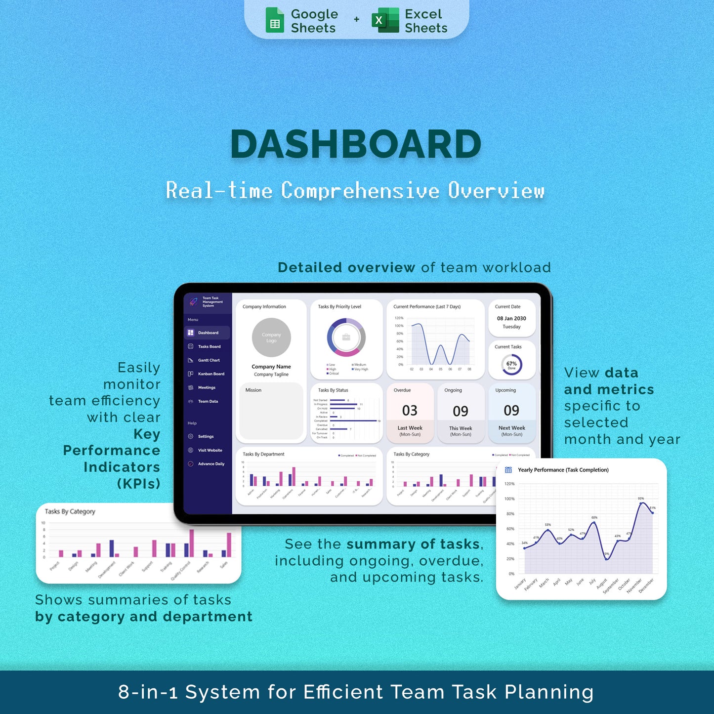 Team Task Management System (8-in-1 Pack)